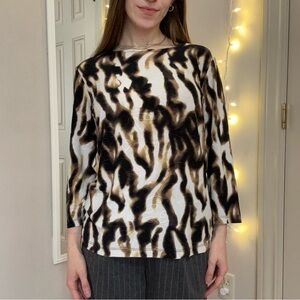 Printed 3/4 Sleeve Blouse